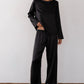 Silk Stripe Crop Pant - Jet / Creme