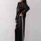 Silk Stripe Crop Pant - Jet / Creme