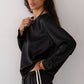 Silk Stripe Crop Pant - Jet / Creme
