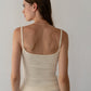 Rib Spaghetti Tank - Creme