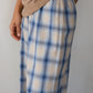 Plaid Flannel Crop Simple  Pant - Blueberry