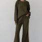 Thermal Crop Stripe Pant - Oregano