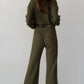 Thermal Crop Stripe Pant - Oregano