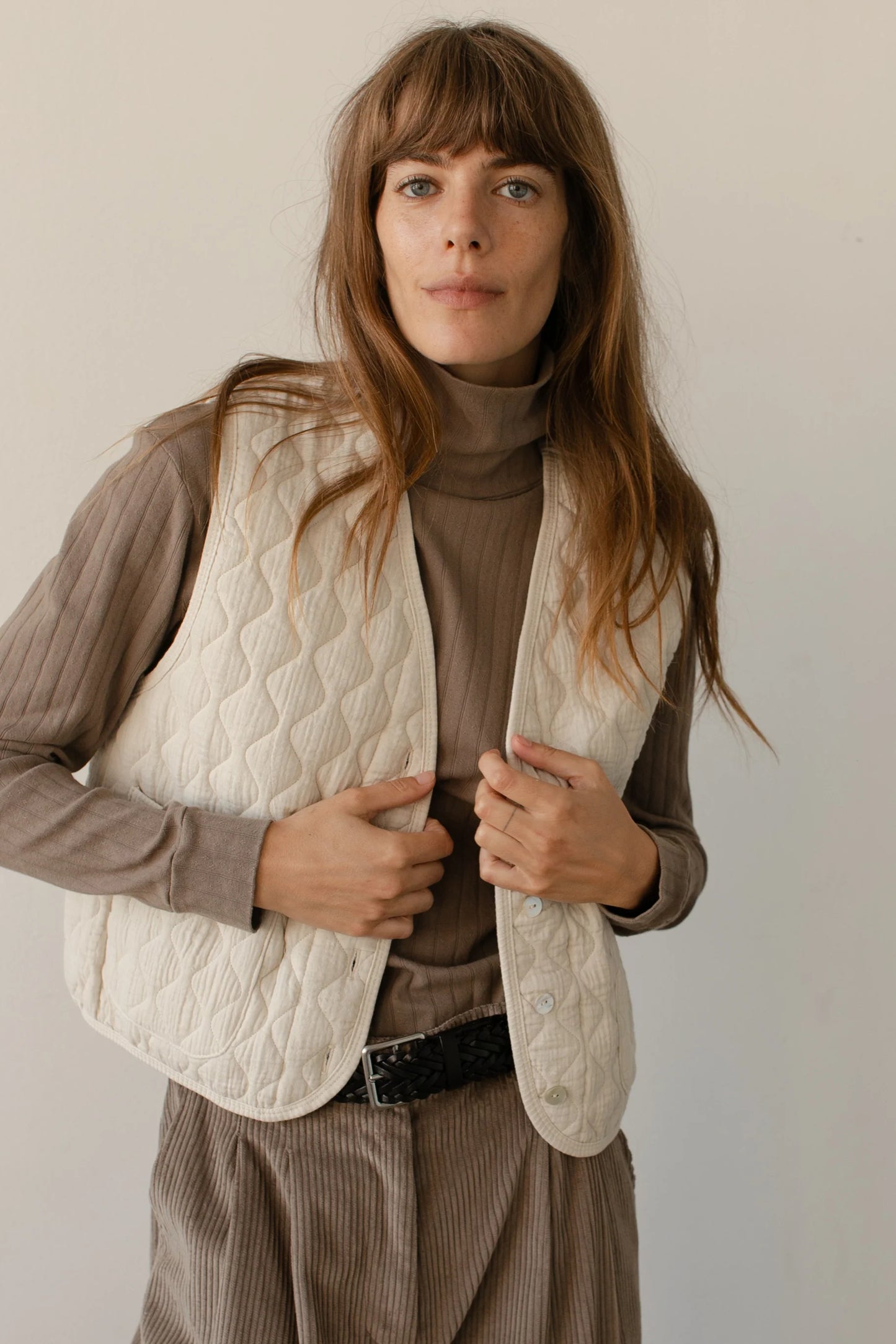 Quilted Vest - Creme