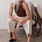 Silk Taffeta Cargo Pant - Creme Walnut Polka Dot