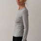 Baby Rib Scallop Long Sleeve - Heather Grey