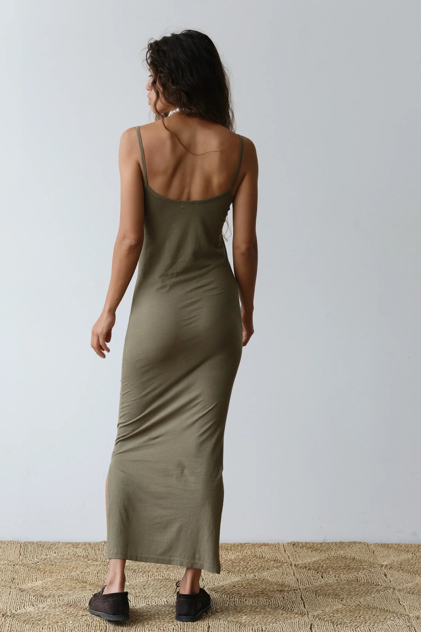 Jersey Simple Dress - Olive