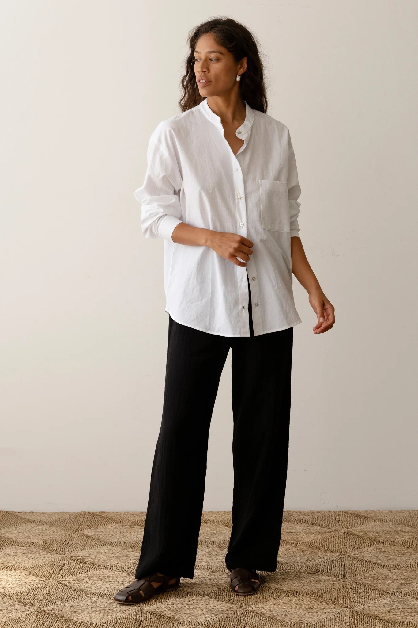 Bubble Crop Simple Pant - Jet
