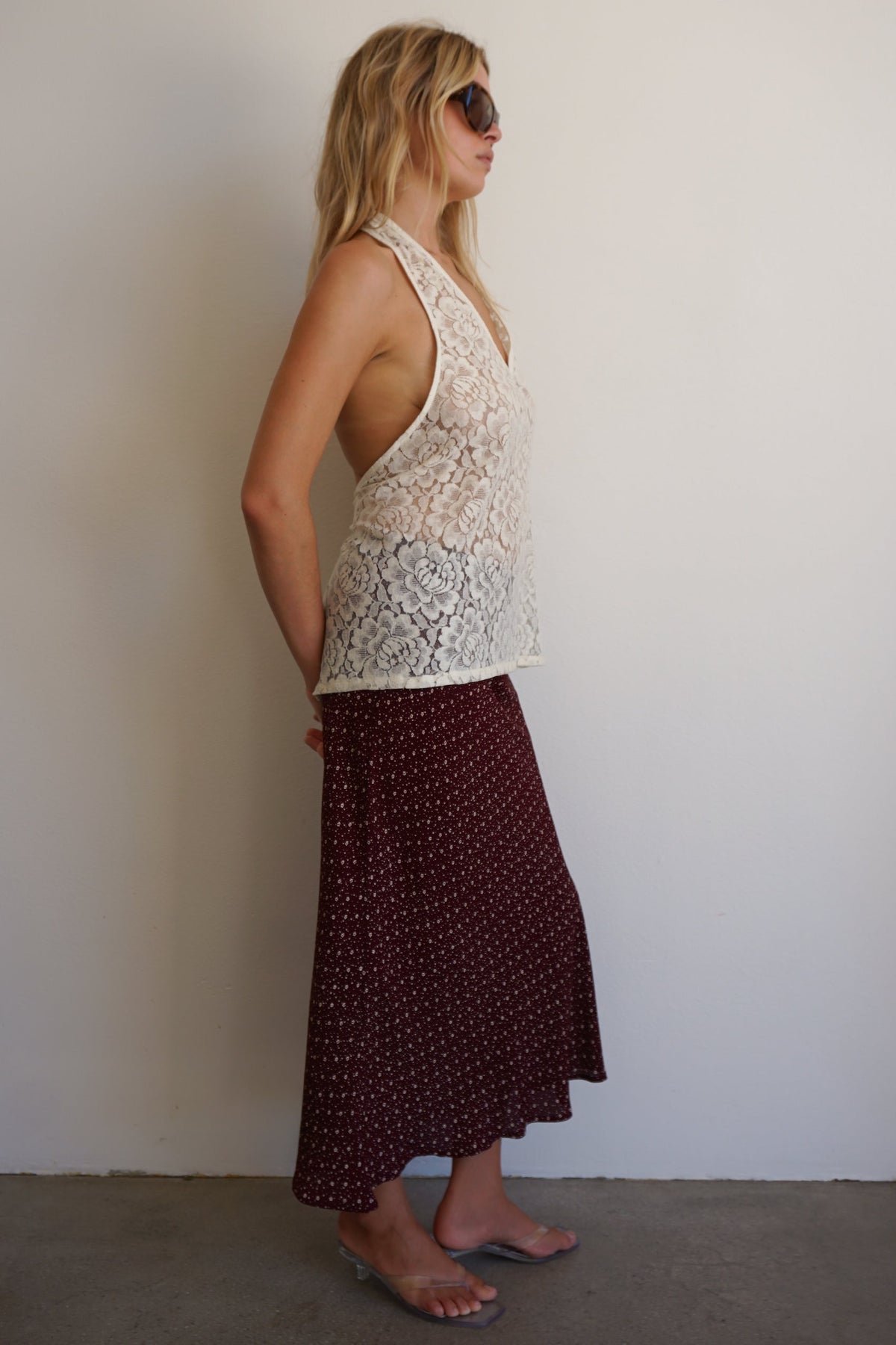 1997 Skirt - Merlot Floral
