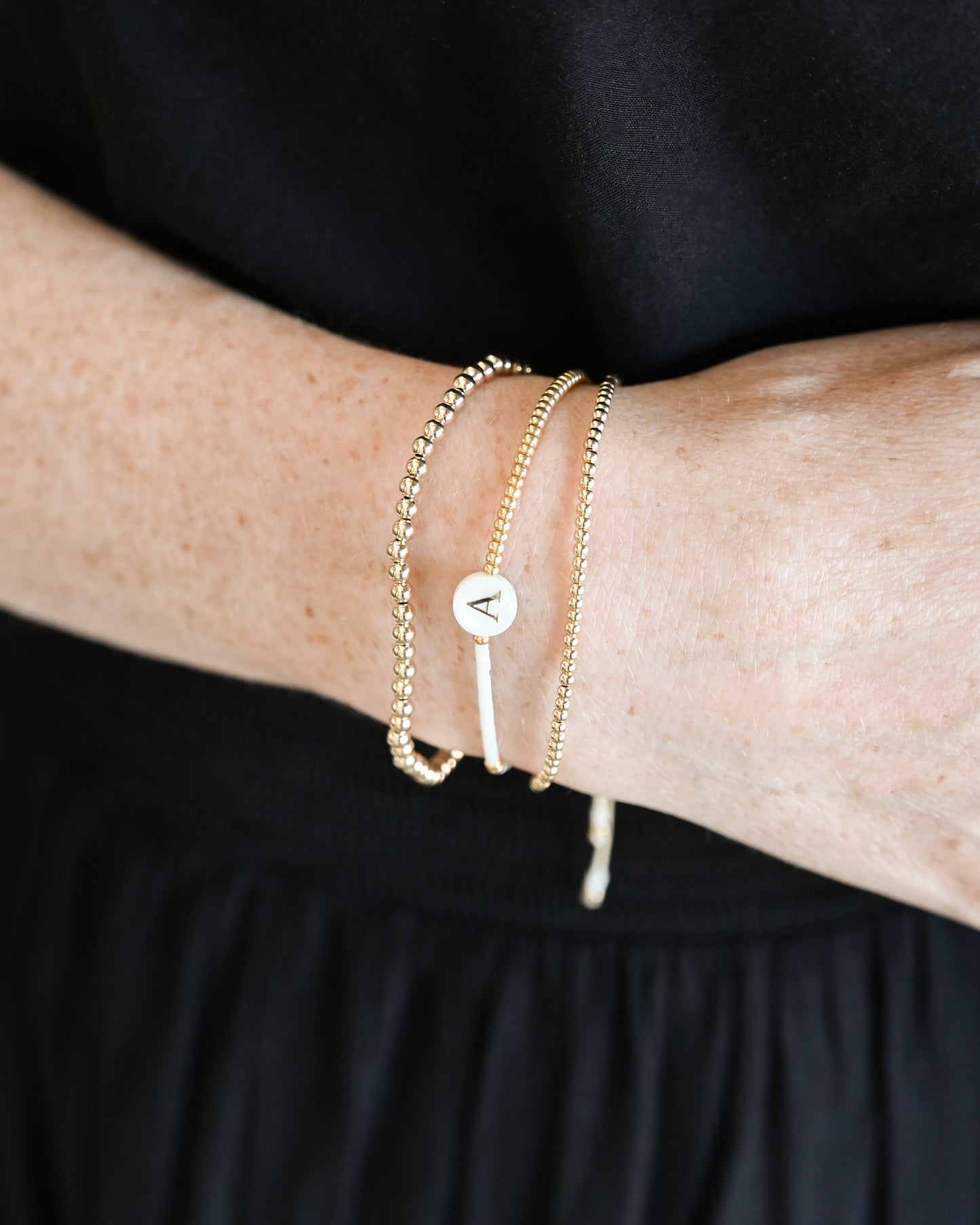 Initial Bracelet - Gold / Pearl