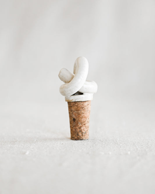 Ceramic Knot Wine Topper
