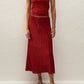 Citara Drawstring Midi Skirt - Red Ochre