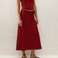 Citara Drawstring Midi Skirt - Red Ochre