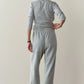 Eco-Terry Stripe Pant - Heather Grey