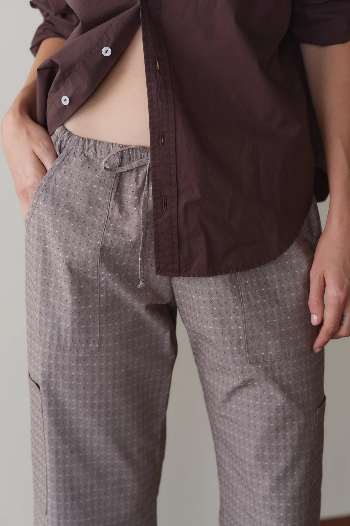 Cotton Dobby Cargo Pant - Espresso