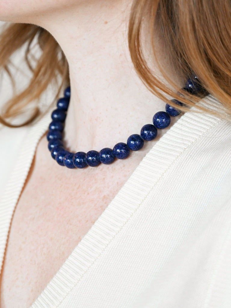 Maris Beaded Necklace - Lapis Lazuli