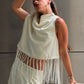Manon Fringe Top - Cream