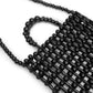 Gia Beaded Tote - Black