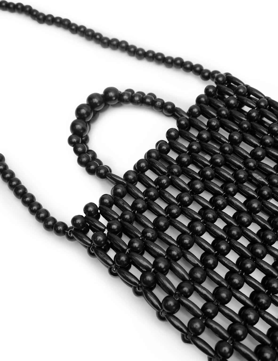 Gia Beaded Tote - Black