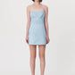 Gwen Silk Linen Mini Dress - Baby Blue
