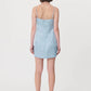 Gwen Silk Linen Mini Dress - Baby Blue