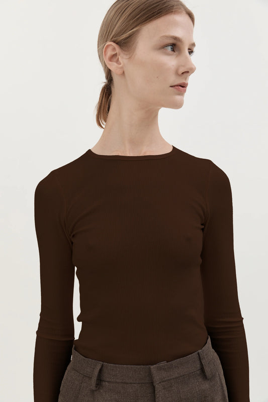 Rib Long Sleeve - Chocolate