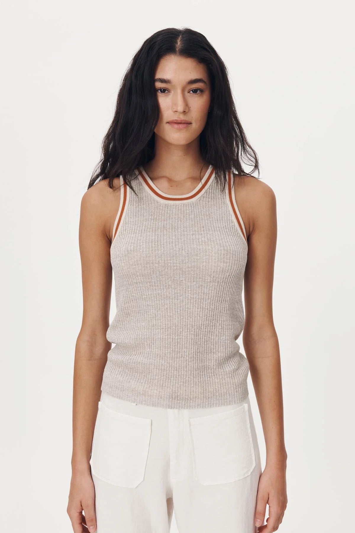 Hubert Knit Tank - Oat Marle