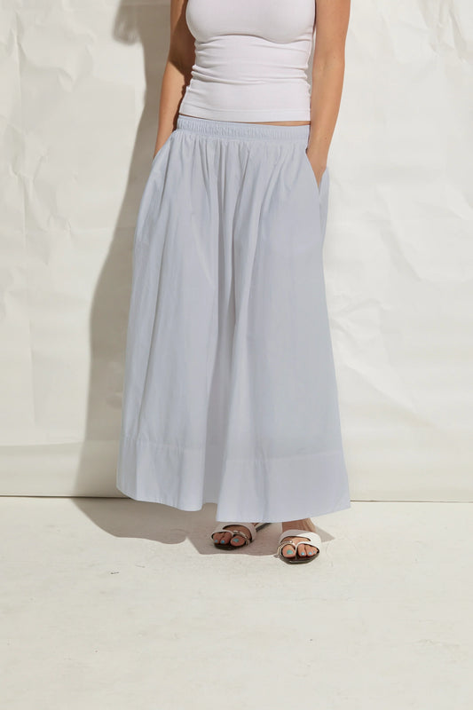 Kate Poplin Skirt - Ice Blue