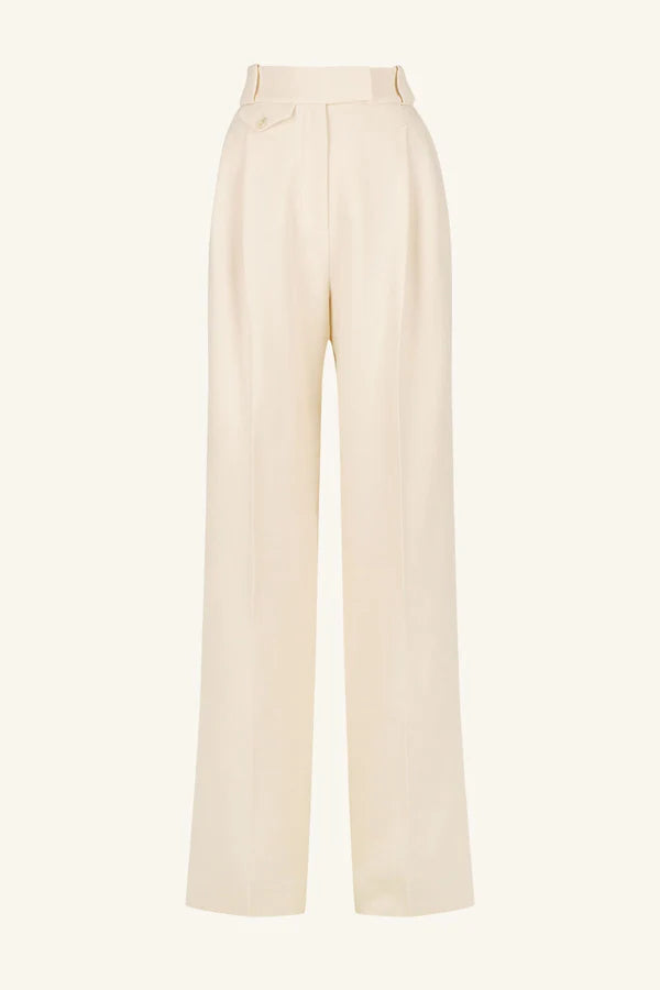 Irena High Waist Tailored Pant - Bone