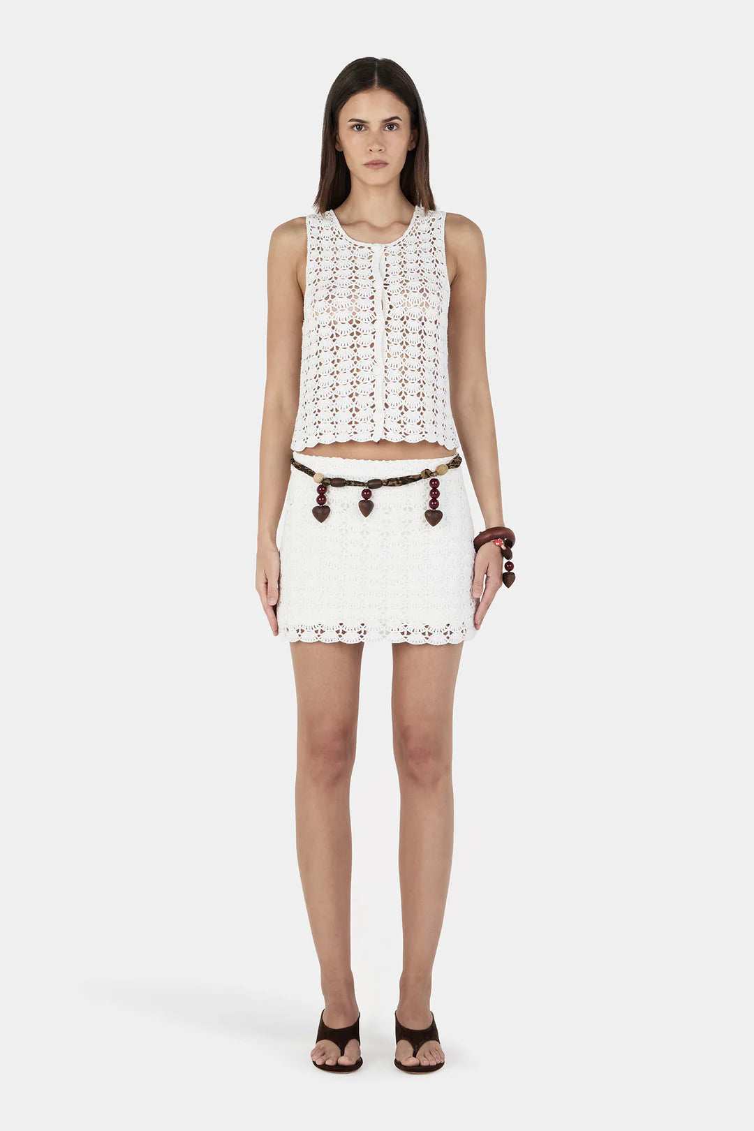 Gracie Crochet Mini Skirt - Cream
