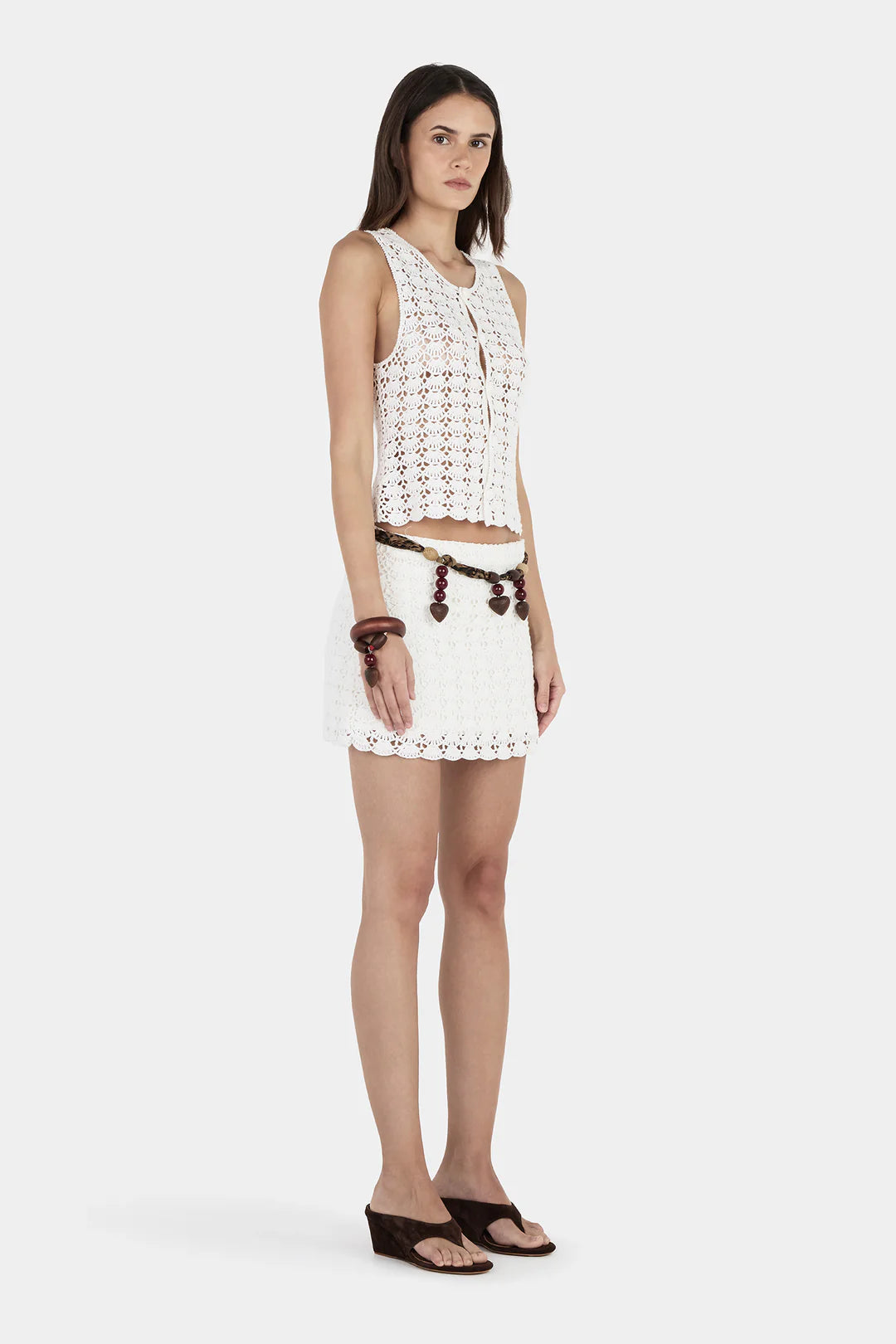 Gracie Crochet Mini Skirt - Cream