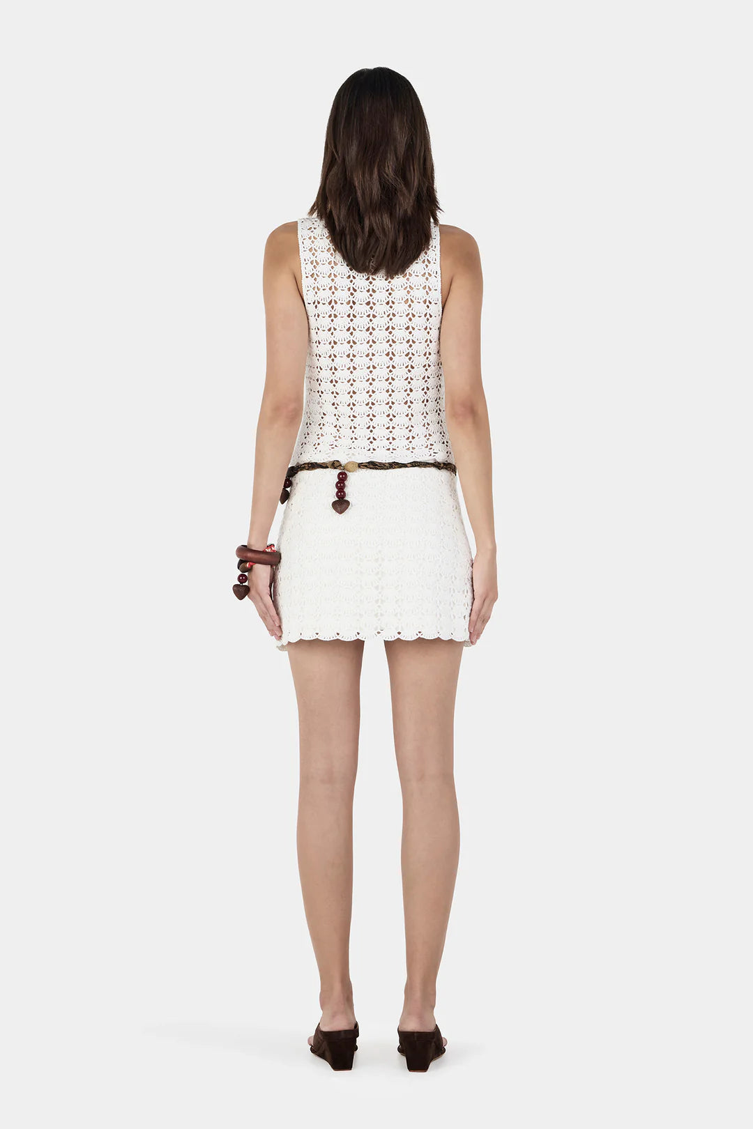 Gracie Crochet Mini Skirt - Cream