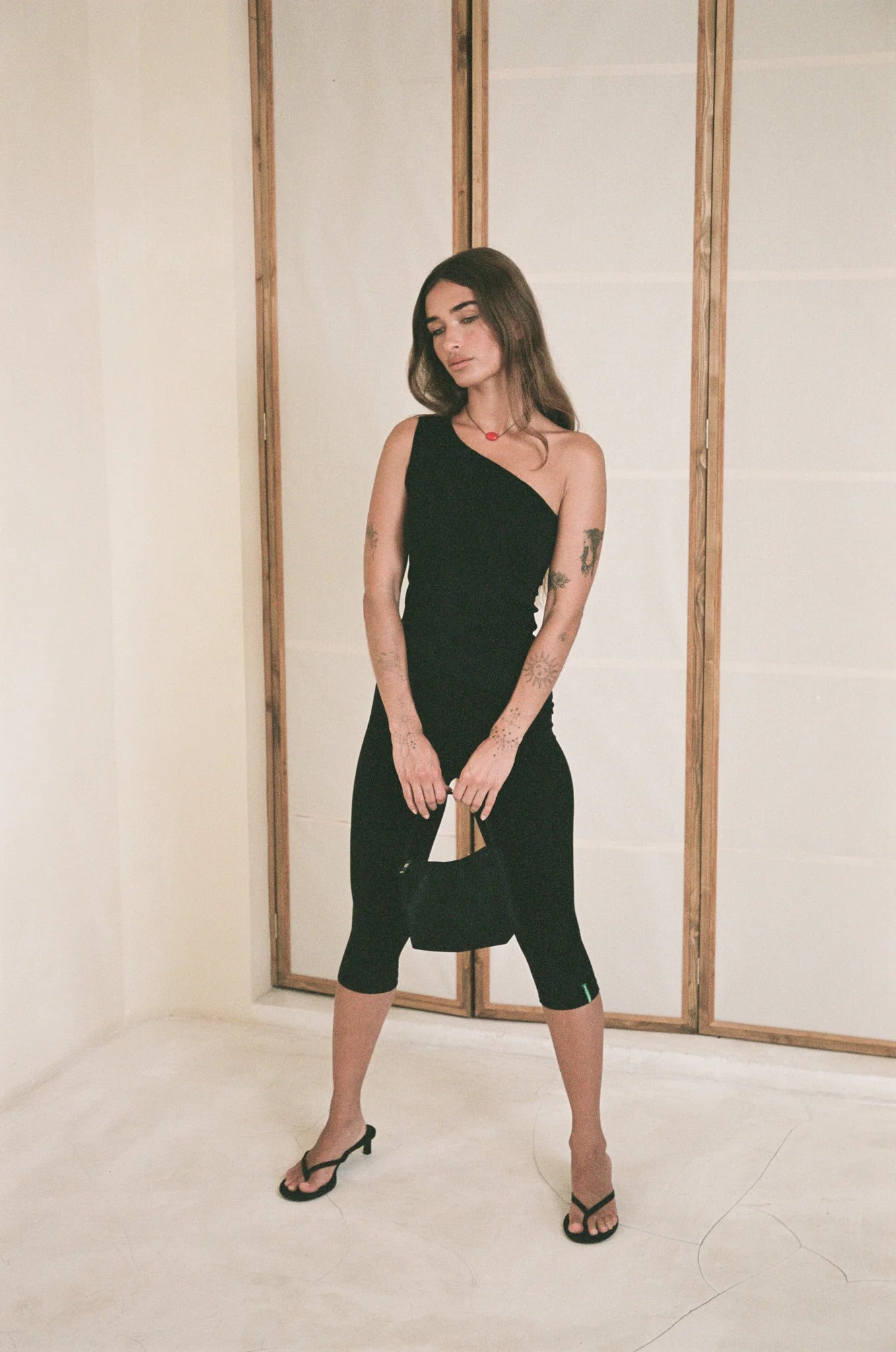 One Shoulder Asym Hem Tank - Black