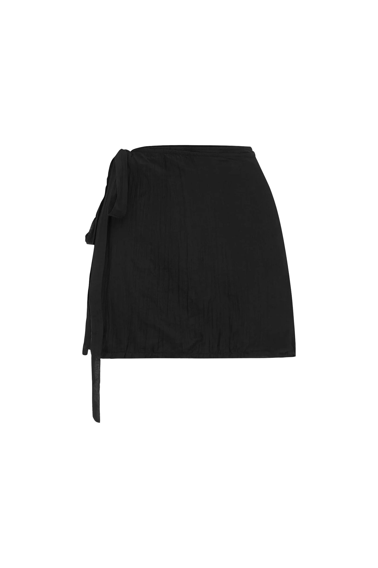 Jole Silk Mini Wrap Skirt - Noir