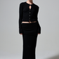 Riley Rib Sweater Maxi Skirt - Black
