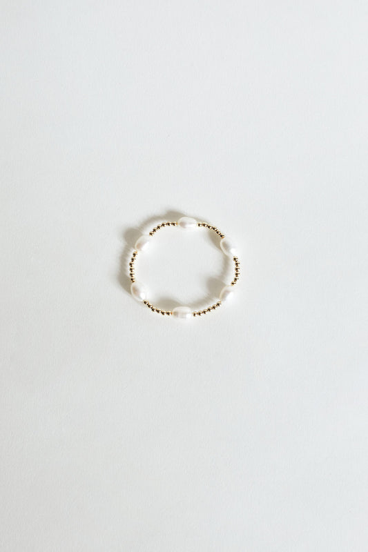 Gretchen Pearl / Gold Filled Beaded Bracelet