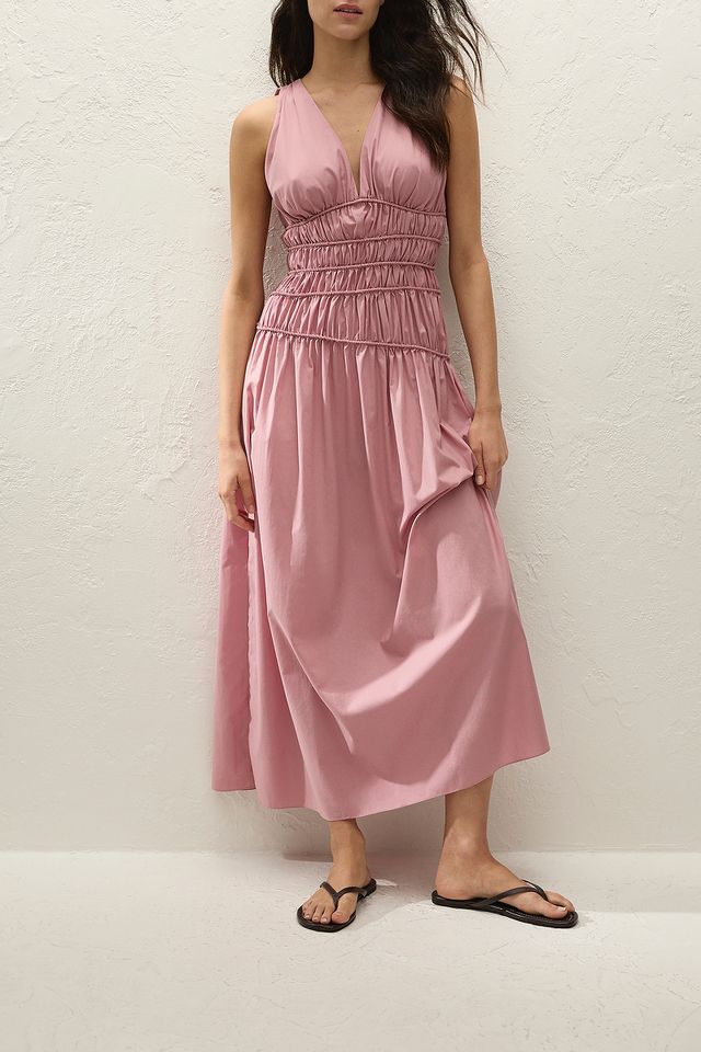 dusty pink midi dress Cottage Magic Midi Dress