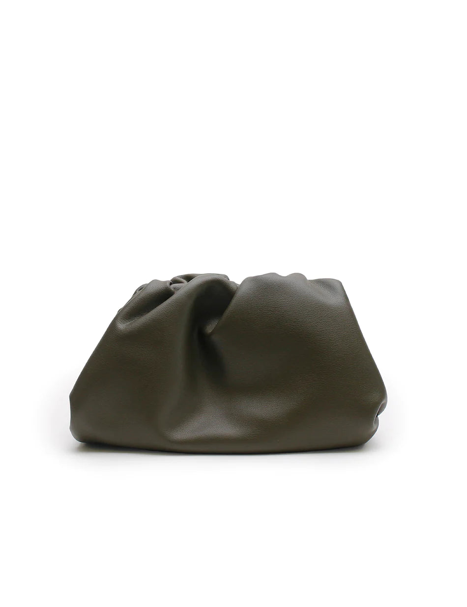 Leather Dumpling Bag - Army