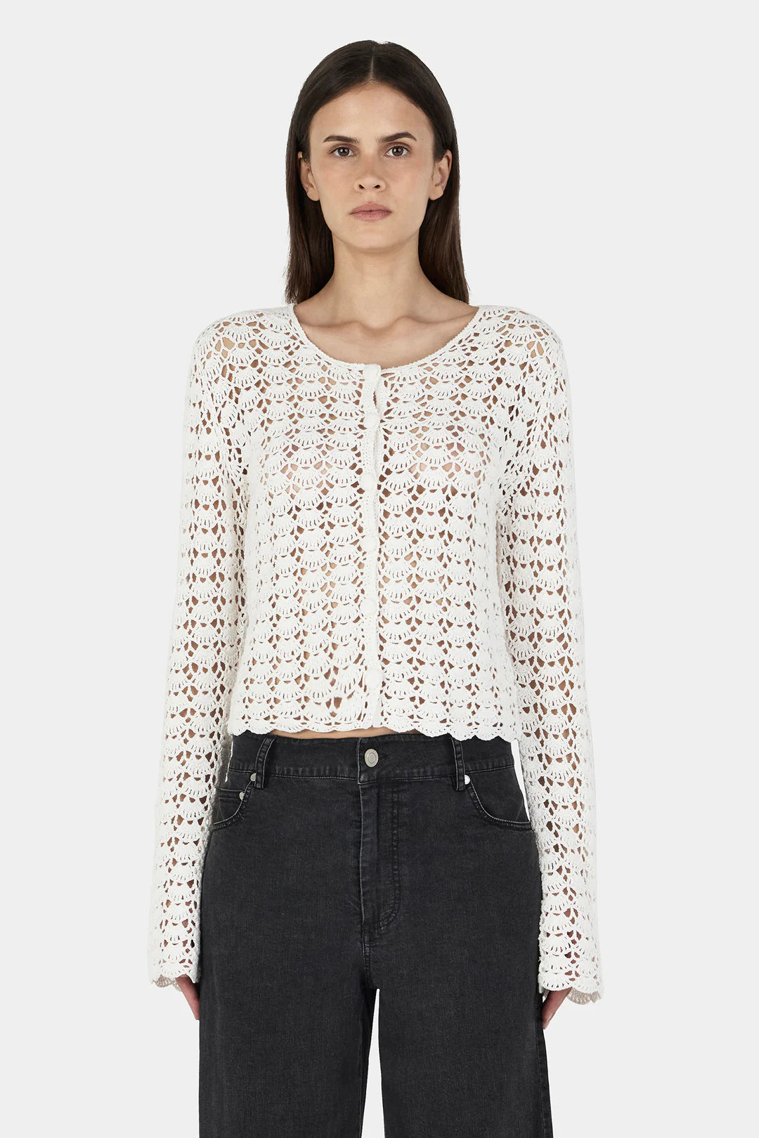 Cleo Crochet Cardi - Cream