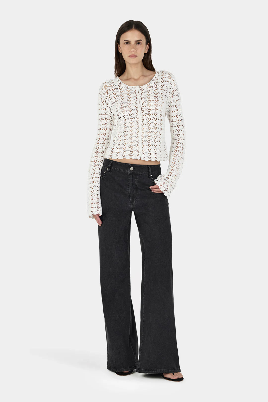 Cleo Crochet Cardi - Cream