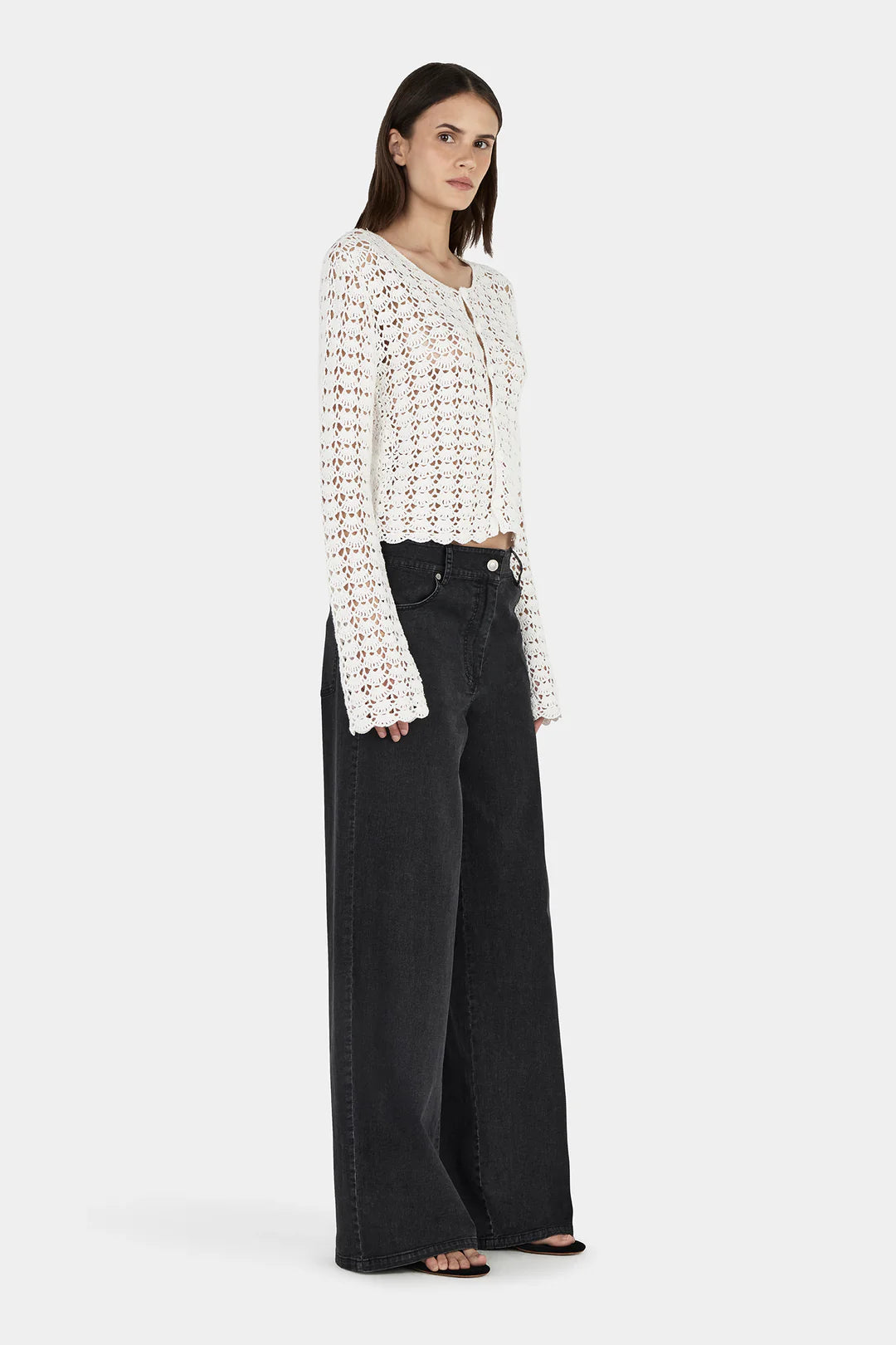 Cleo Crochet Cardi - Cream