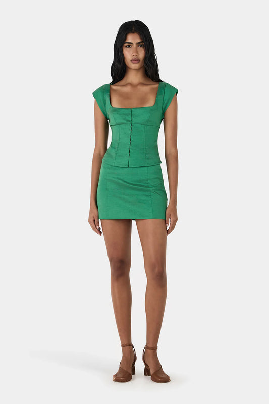 Kyra Taffeta Mini Skirt - Green