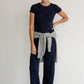 Pointelle Simple Crop Pant - Navy