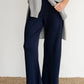 Pointelle Simple Crop Pant - Navy