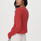 Marcia Bow Cardigan Top - Apple Red