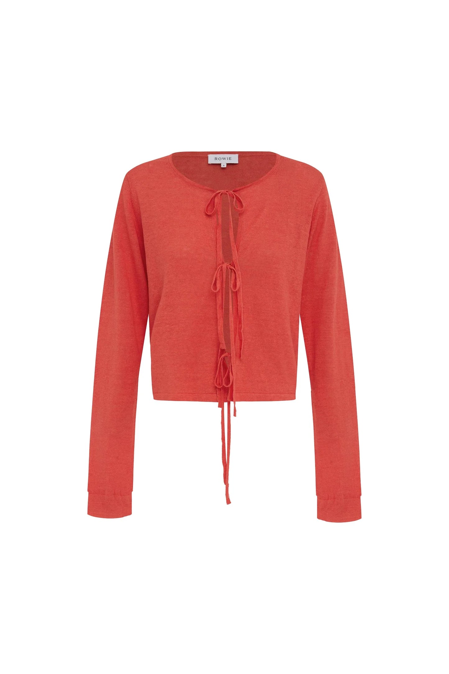 Marcia Bow Cardigan Top - Apple Red