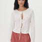 Marcia Bow Cardigan Top - Bone