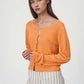 Marcia Knit Long Sleeve Top - Tangerine