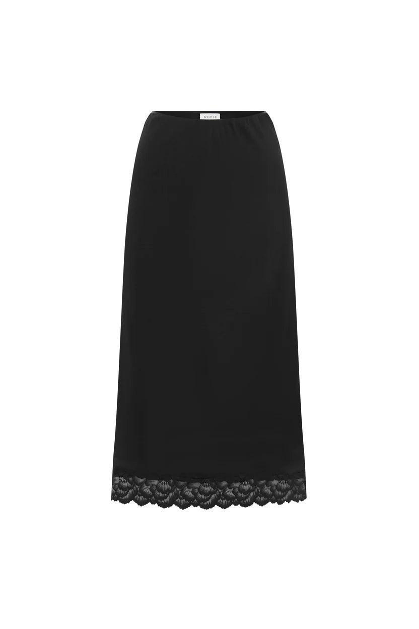 Marina Silk Midi Skirt - Noir