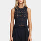 Patti Crochet Top - Navy